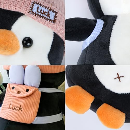 Wishstar Kuscheltier Pinguin Plüschtier für Kinder, Stofftier Schmusetier zum Kuscheln & Spielen, Plüschtier Pinguin Geschenk, Pudgy Penguins Plush Für Mädchen Jungen (Rosa 23cm)