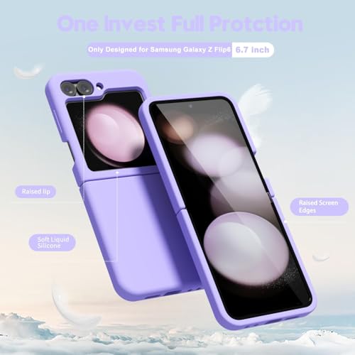 Image of MIDOS Back Cover Compatible with Samsung Z Flip 6 Case Liquid Silicone Full Protection Shock Proof Back Cover for Samsung Galaxy Z Flip 6 (Purple)