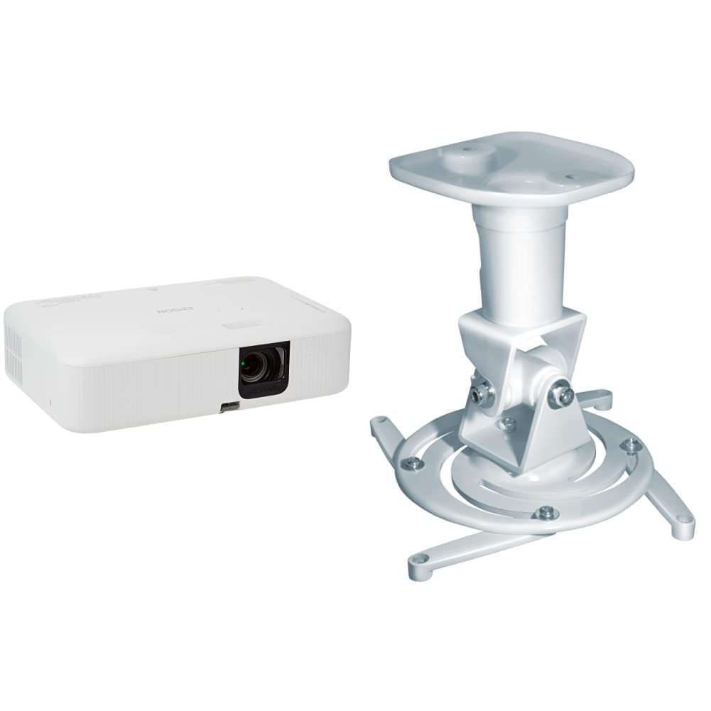Epson CO-FH02 Videoproiettore Full HD 1080p 1920 x 1080, 16:9, Smart Android TV, 3000 Lumen & My Wall H16-1WL - Supporto da soffitto per proiettore, portata massima 15 kg