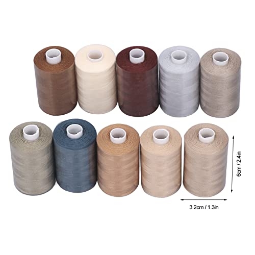 Set de 10 hilos para máquina de coser Arythia, poliéster, color gris, alta resistencia miniatura 2
