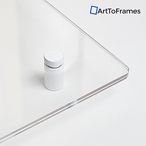 Image of ArtToFrames 19x25mm White Acrylic Standoff - 4 Pack with Screws and Anchors