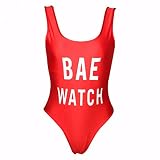 Fenical Einteiliger Badeanzug Sexy BAE Watch Brief Bademode für Mädchen Frauen (S)