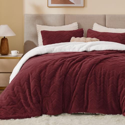 Image of BEDELITE Fluffy Sherpa King Comforter Set,Caramel