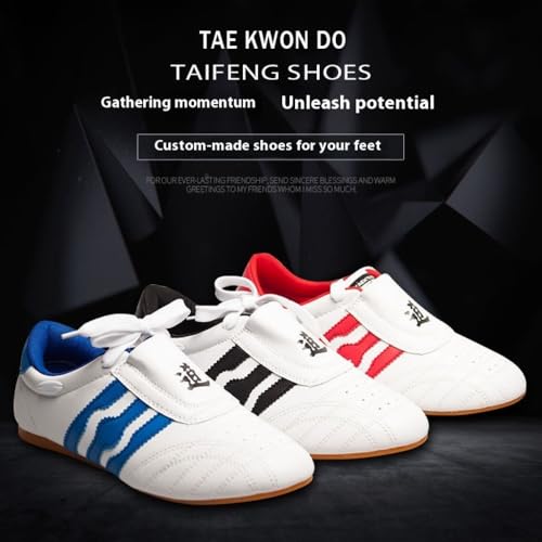Professional Taekwondo Karate Shoes Men Kick Boxing Cross Training Deadlift Powerlifting Gym Tennis & Racquet Sport Shoes Low Top Lace-up Lightweight Breathable Leather Comfort Sneakers Non-Slip Sole2