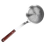 Warmhm Skimmer Löffelsieb Mit Holzgriff Für Hot Pot Und Suppen Rostfreies Filterpfanne Mesh Zu Reinigen Lagern Langlebig Und Hitzebeständig