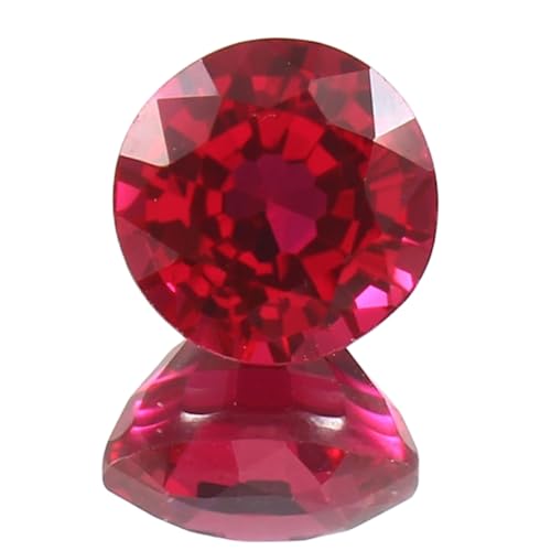 Rubis naturel rond de 7 mm d'exception taillé pour haute joaillerie et colliers