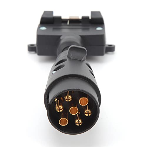 Bediffer Adattatore per Rimorchio Resistente, Connettore Rotondo da 7 Pin Maschio a Femmina Piatto per Roulotte, 1 Pezzo, Adatto a Tutti i Tipi di Rimorchio