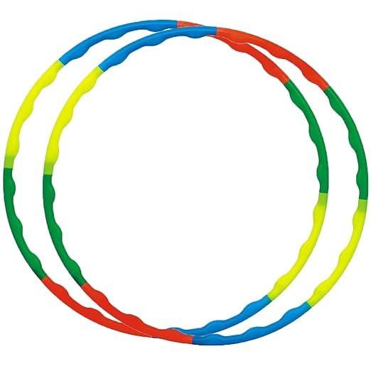 Hyper@ Plastic Hula Hoop Exercise Fitness Ring for Kids and Adult 2 PS Pack (Multicolour, Classic Design | 8 Interlockable Pieces Kids Girls Women Premium Hoola Hoop Ring Adjustable