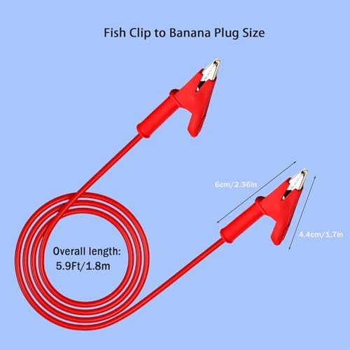 Image of 12 Gauge Jumper Wires with Alligator Clips Alligator Clip Leads with Wires | 5.9Ft 2PCS Short Alligator Clip to Short Alligator Clip Leads for Multimeters, Battery Testing