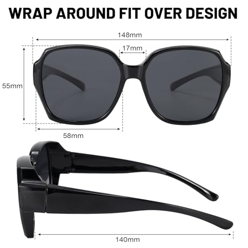 OCCI CHIARI Large Polarized Fit Over Glasses Sunglasses for Women Ligntweight TR90 Sun Glasses for Driving Riding Sports4