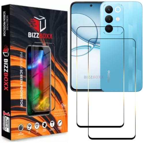 Image of Screen Guard Compatible with Realme NARZO 90X 5G Tempered Glass Screen Protector Guard - HD Clarity, Anti-Fingerprint (For Narzo 90X - 6.8 inch) With Installation Kit - Pack of 2