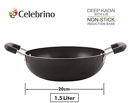 Image of Celebrino Pots & Pan 4 Pieces Set Heavy Guage 4mm Thick Aluminum Cookware for Induction /Electric /Ceramic /Gas Stove Tops |3-Layer Nonstick Coatings|Removable Heat-Resistant Handle, Black