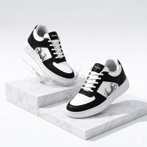 Image of Men's White-Red Casual Airmix Shoes | Premium Soft Cushion Sole | Lightweight Breathable Sneakers for Walking Office Travel College & Outdoor