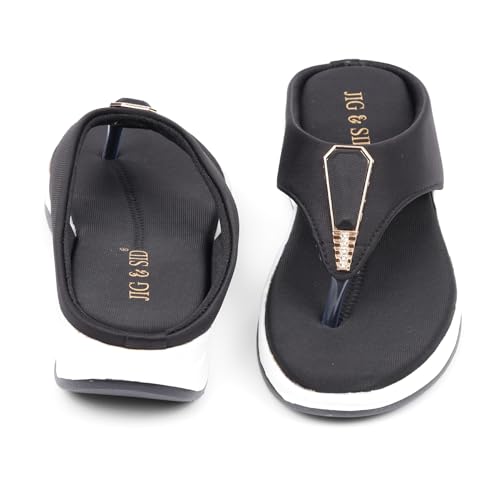 Image of JIG & SID Women & Girls Flip-Flops Slippers Light weight, Soft Footbed, Comfortable & Stylish Wedges Slip On Slipper For Casual Wear & Formal Wear (J S 110645)