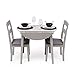 Conjunto de Comedor Dallas Grey Mesa de Comedor Redonda Extensible de 90 cm (17,5/55 / 17,5) cm y 2 sillas de Comedor de Madera Lacado en Gris