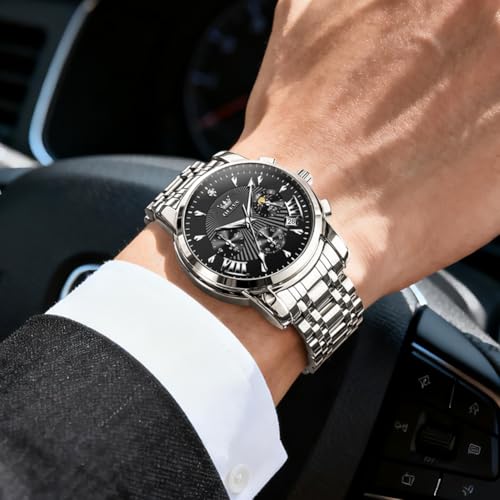 Image of OLEVS Watch for Men Original Chronograph Analog Quartz Waterproof Watch Luxury Premium Businesse Diamond Mens Dress Watches