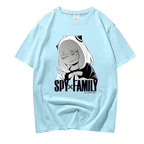 Corsehild Kurzarm Männer/Frauen Spy x Family Rundhals T-Shirt Sommer Baumwolle Cosplay Kostüm Top Anya Forger Shirt Fun Print T-Shirt Cover