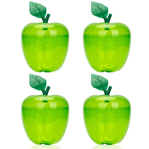 HANZE Large Green Apple Container,Back To School Appreciation Gift - 4 Pack