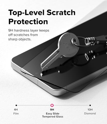 Image of Ringke Easy Slide for Samsung Galaxy S26 Screen Protector with Installation Tool [2 Pack] [Scratch Resistant] HD Quality Shatterproof 9H Tempered Glass with Fingerprint Resistant Coating