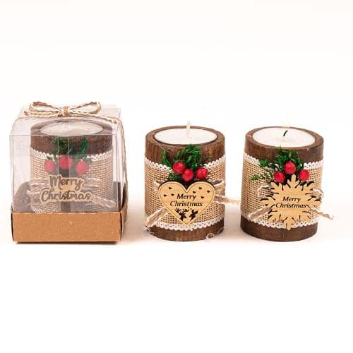 HTF Pack of 10 Personalized Wood Tealight Candle Holder