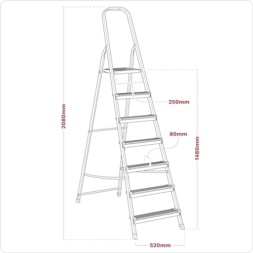 Escabeau en aluminium SEALEY asl7 avec marches antidérapantes