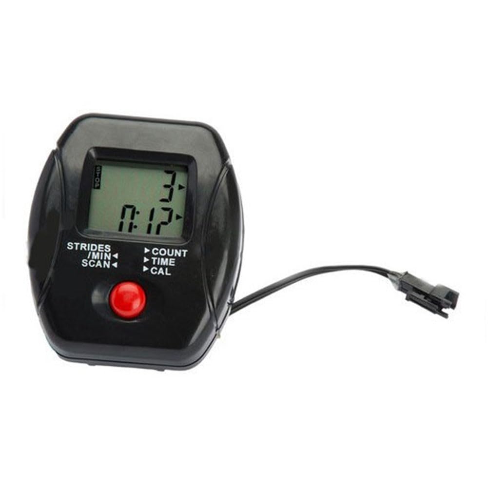 Rowing Machine Stepper Counter LCD Display Monitor per attrezzature fitness, conta tempo, velocità, distanza, calorie, 2 batterie AA, nero