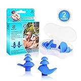 [page_title]-Hearprotek 【Verbessertes Design】 Ohrstöpsel Schwimmen Erwachsene, 2 Paar wasserdichte Wiederverwendbare Silikon Ohrstöpsel für Schwimmer beim Duschen beim Surfen und Anderen Wassersportarten (Blau)