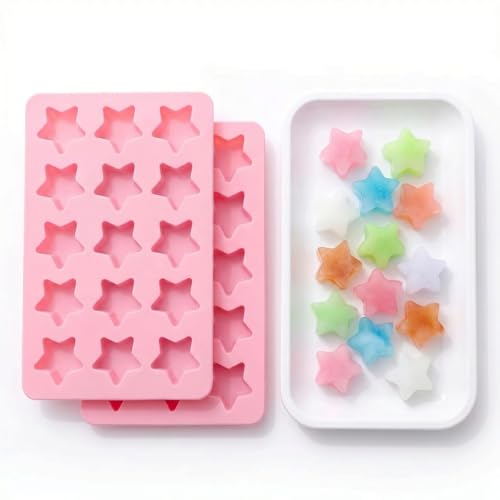 Star Ice Cube Tray Stars Silicone Ice Trays for Freezer (2pcs Star)