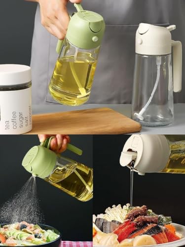 Image of Glass Oil Sprayer And Dispenser Bottle For Kitchen,2 In 1 Olive Oil Sprayer And Dispenser, For Cooking,Kitchen,Bbq, Air Fryer, Salad, Frying, Baking Oil Sprayer Bottle
