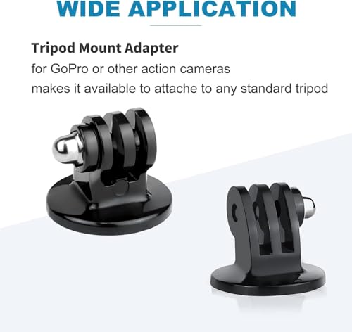 Image of Action Pro Tripod Mount Adapter with Thumb Screw Compatible with GoPro Hero 13 /12 /11 /10 /9 /8 /7 /6 /5 /4, SJCAM, Akaso, DJI Osmo, Insta360 Action Cameras (Pack of 2)