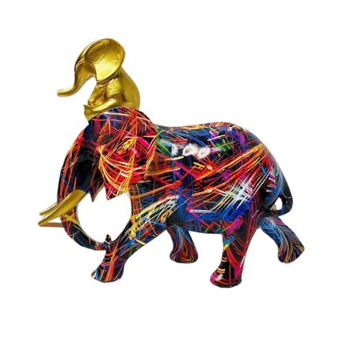 Genérico Figuras de Elefante - Escultura Colorida de Resina para Madre y bebé, decoración Creativa de Mesa para el hogar | Sala de Estar Oficina Guardería Gabinete de Vino Regalo Coleccionable