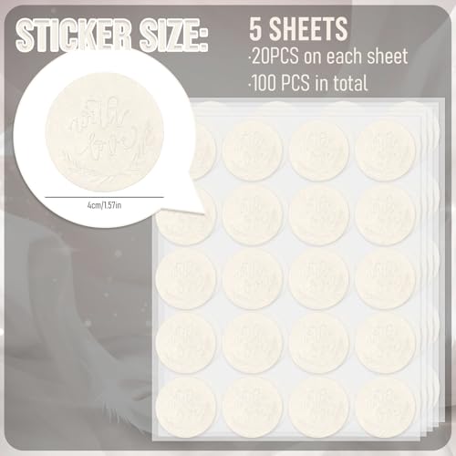 FYSUIMU 100Pcs Wedding Stickers Embossed Envelope Seals with Love Self-Adhesive Label Decals for Greeting Card Invitation Party Favor Decor