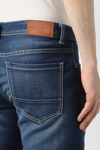 Image of Peter England Men's Slim Tapered Jeans | Denim | Premium | Modern Fit