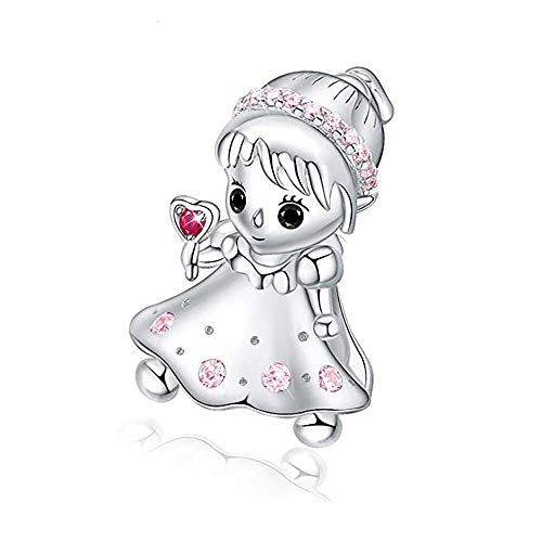 Ginger Lyne Collection Baby Boy Or Girl Charm For Bracelet Or Necklace For Women Girls European Bead Pink Or Blue Cubic Zirconia Sterling Silver Gift Idea Mother's Day #TOP1