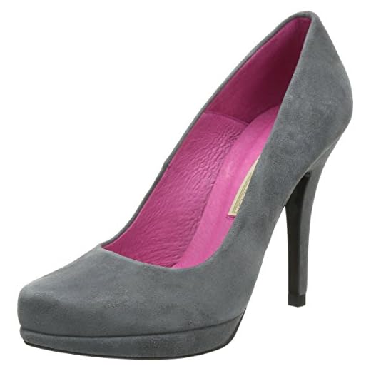 Buffalo London 9669-177 BL SUEDE dam platå pumps, Grågrå 193-42 EU