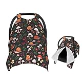Muishi Mushrooms Snails Butterflies Baby Car Seat Canopy Nursing Cover for Newborn Car Seat Breastfeeding Covers Blanket Newborn Shower Gift