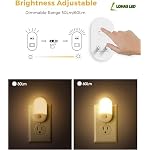 L LOHAS LED Motion Sensor Night Light, 2Pack, Motion Activated Night Light, Night Lights Plug into Wall Motion Sensor, 3000K Warm White, Adjustable Brightness 30/60LM, for Kids Adults Bathroom Bedroom - Image 3