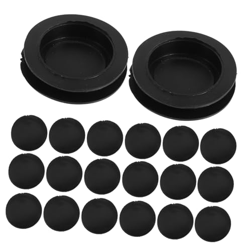 Unomor 20Pcs Black Round Rubber Piggy Bank Stoppers Money Bank Plug Closure for Savings Box Versatile Coin Jar Plug Secure Fit for Piggy Bank Accessories
