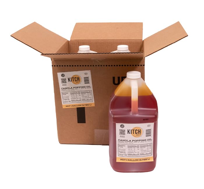 Kitch 24/7 Canola Popping Oil, 1 Gallon, Food Service Bulk Pack - 4 PACK