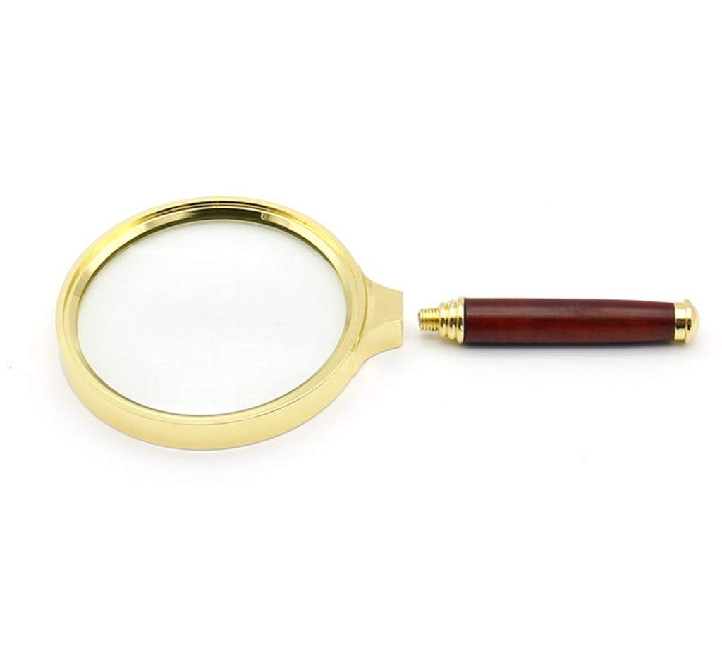 Lupas 5X Lupa de Mano Lupa de lectura con Mango Rojo Gafas de vidrio para leer libros Periódicos Pasatiempos Observación Aula Ciencia