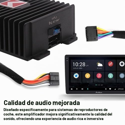 Amplificador para Automóvil de 4 Canales, Amplificador de Potencia 80Wx4 con Transformador de Cobre Puro para Audio Mejorado, Conexión Plug and Play, Compatible con la Mayoría