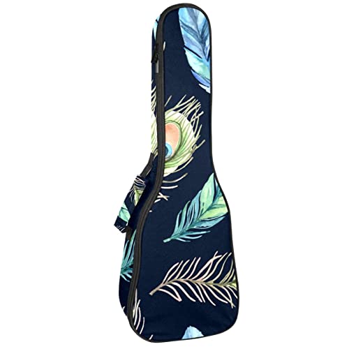 Housse pour ukulélé avec motif plumes de paon de 10 mm d’épaisseur et rembourrage en éponge de 53,3 cm avec sangles… - Les Beatles, Paul McCartney, John Lennon, RIngo Starr, George Harrison Housse pour ukulélé avec motif plumes de paon de 10 mm d'épaisseur et rembourrage en éponge de 53,3 cm avec sangles…