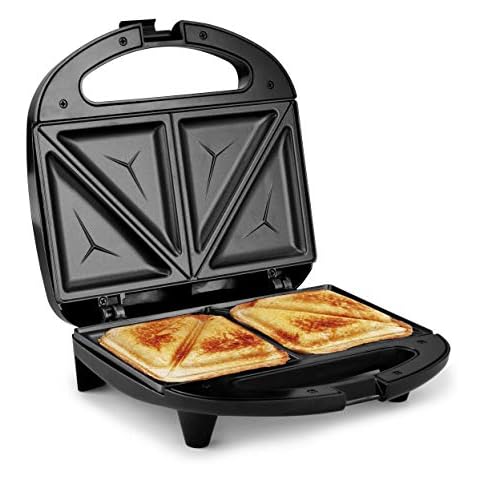 Elite Gourmet ESM-2207 Sandwich Panini Maker Grilled Cheese Machine, Tuna Melt Omelets PFOA-Free Non-stick Surface, 2 Slice, Black Cover