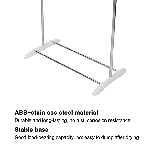 Les-Theresa Opvouwbare Witte Kleding Wasserij Droogrek Rvs Opvouwbare Kleding Handdoek Rail Stand voor Thuis Balkon Yard - Afbeelding 5