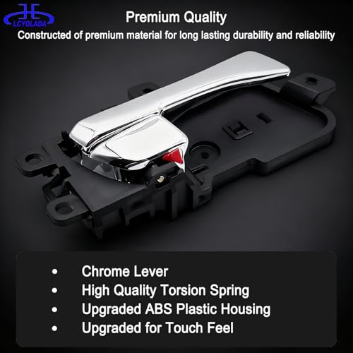 Image of Interior Chrome Door Handle Compatible with Hyundai Sonata 2011-2015, Front or Rear Left & Right Side Replaces OE# 826103S010, 82610-3S010