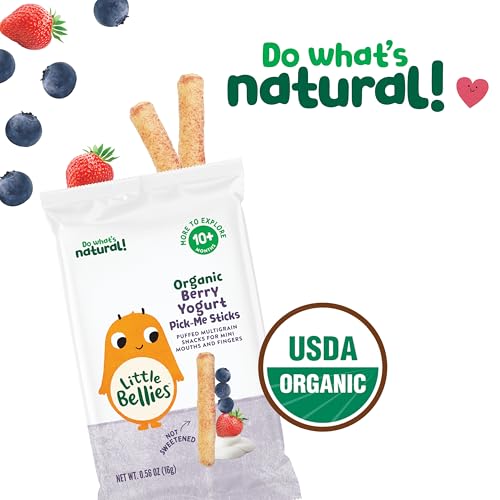 little bellies organic berry yogurt pick-me sticks pack of 5 x 056 oz individual packs