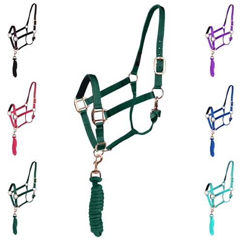 Licol pour chevaux Majestic Ally réglable avec loquet de gorge roulé