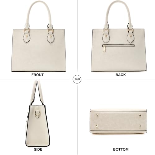 Image of CHICAROUSAL Crossbody Purses and Handbags for Women PU Leather Tote Top Handle Satchel Shoulder Bags (Pearlescent Beige)
