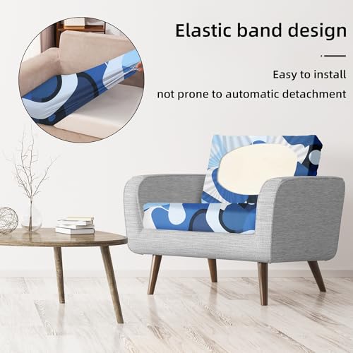 Image of BIETYONE 8Pcs Stretch Patio Cushion Covers,for Outdoor Couch Cushion Covers Replacement,Outdoor Sofa Covers Patio Slipcovers Couch Cover,Washable Furniture Cover (Pattern 2, Cover Only)