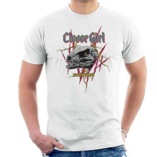 Image of All+Every Jurassic Park Clever Girl Raptor On Tour 1993 Claw Marks Men's T-Shirt White